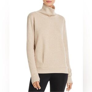 ALO tan oatmeal sweatshirt turtleneck large L cotton blend